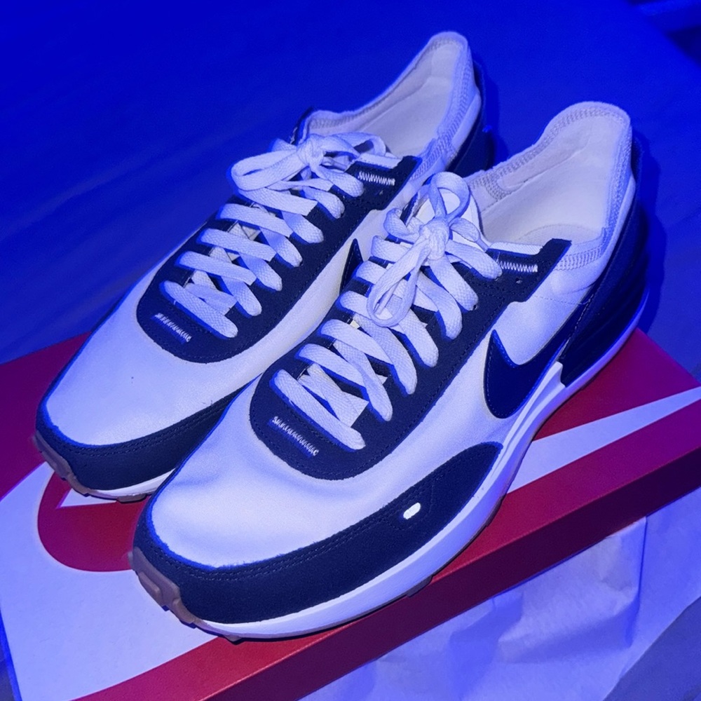 Never worn mens Nike waffle one SE Navy/coconut milk color way